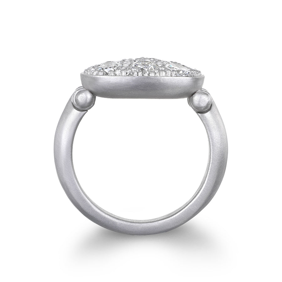 Platinum Pave Diamond Hinged Chiclet Ring