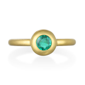 18 Karat Gold Brazilian Emerald Dome Ring