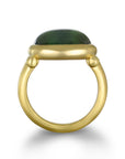 18 Karat Gold Green Tourmaline Cabochon Hinge Ring
