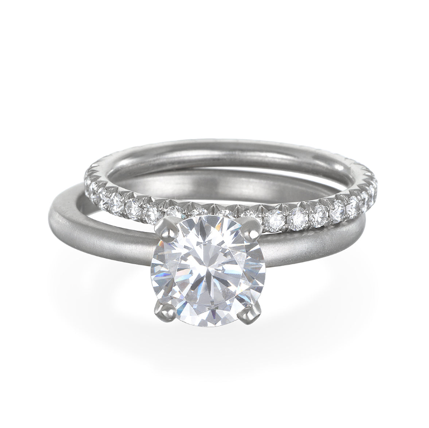 Platinum 4-Prong Solitaire Setting - Diamond sold separately