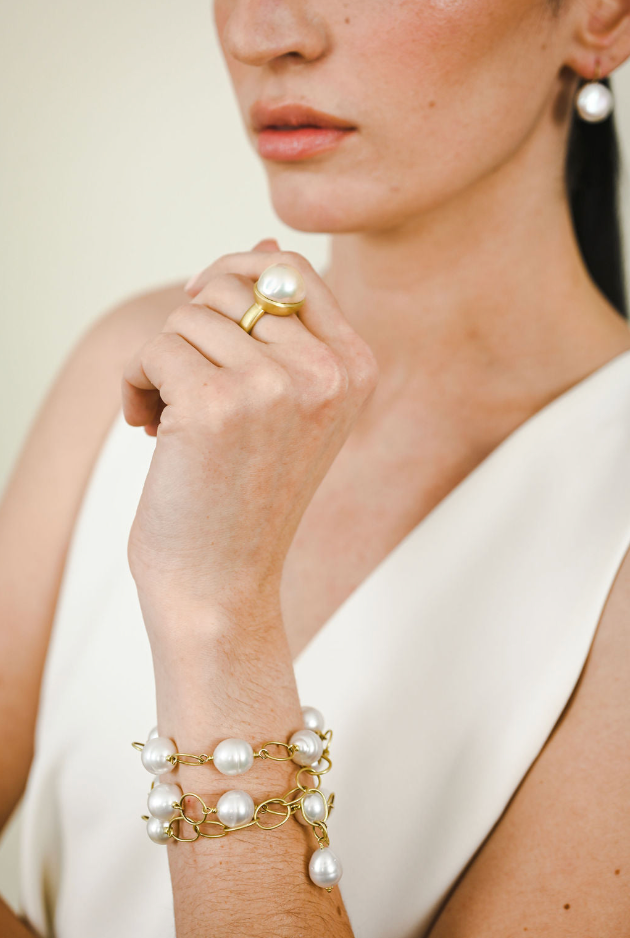 18 Karat Gold Black Tahitian Pearl Convertible Necklace + Bracelet