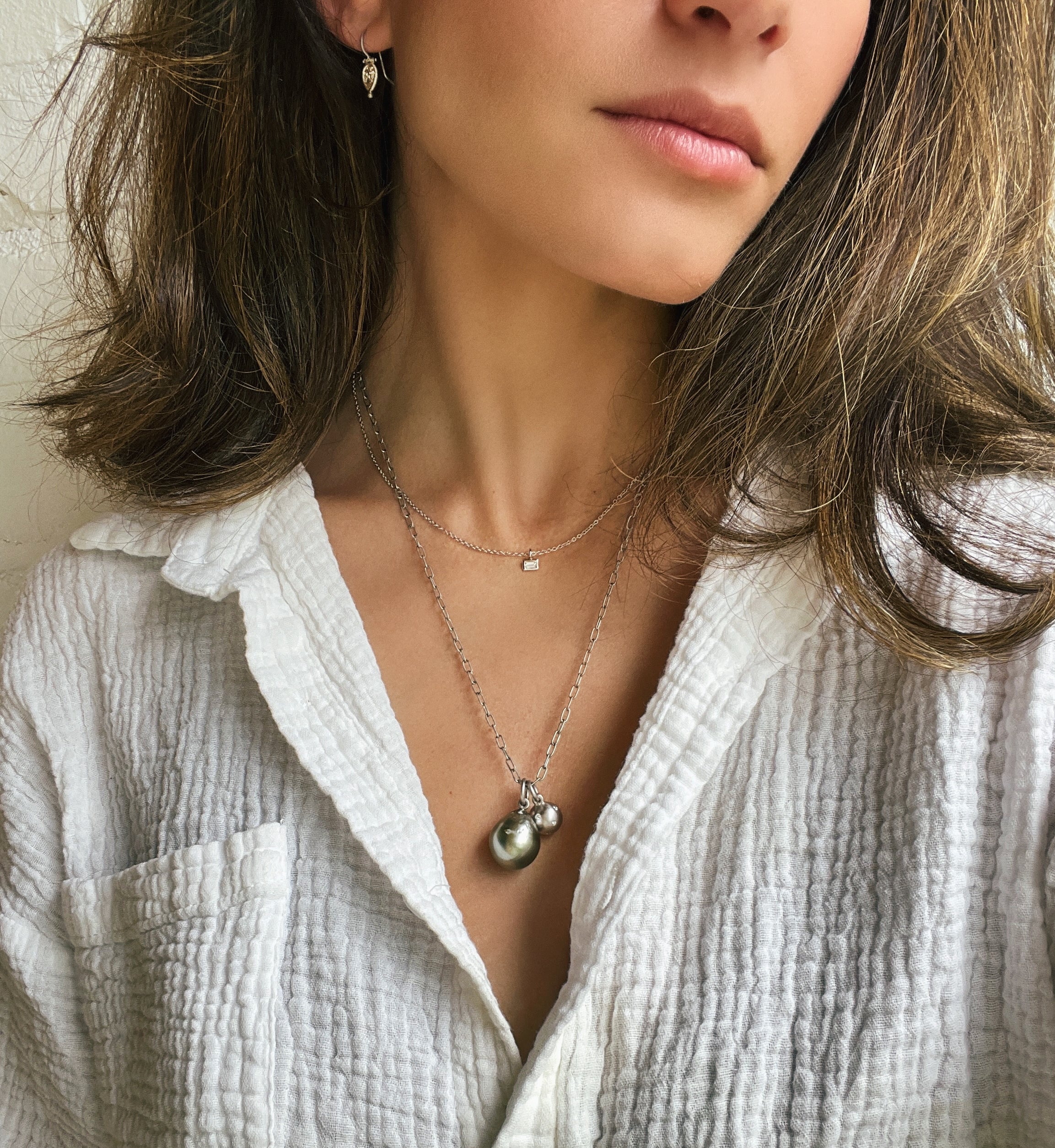 Platinum Black Tahitian Pearl Drop Pendant – Faye Kim Designs