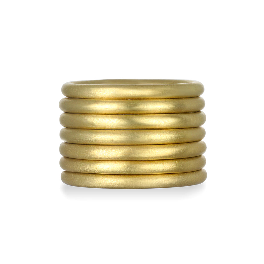 18 Karat Gold Round Comfort Fit Stack Ring - Thin