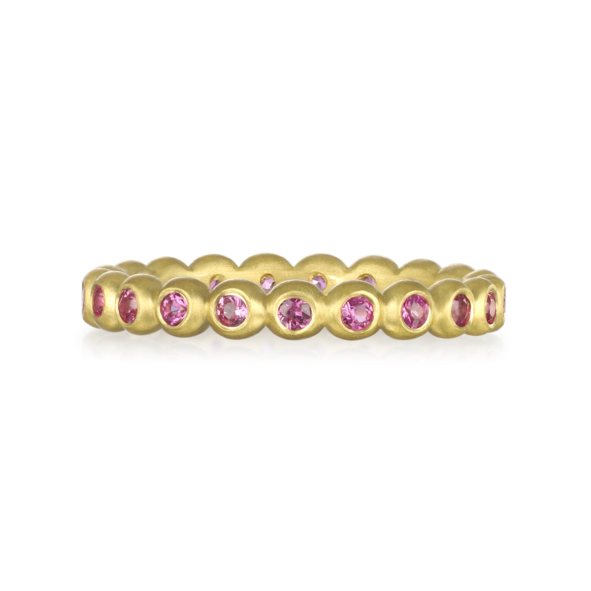 18 Karat Gold Pink Sapphire Granulation Bead Ring – Faye Kim Designs