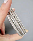 Platinum Bangle Bracelet With Diamond Granulation Beads