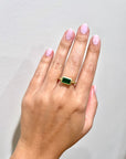 Green Tourmaline Emerald Cut Ring
