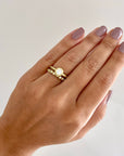 18 Karat Gold Diamond Small Granulation Bead Ring