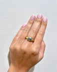 18 Karat Gold Lightning Ridge Black Opal Bezel Ring