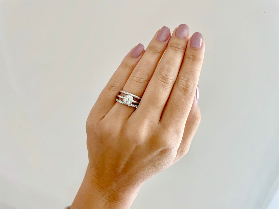 Platinum Diamond Stack Ring