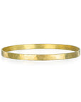 18 Karat Gold Flat Hammered Bangle Bracelet