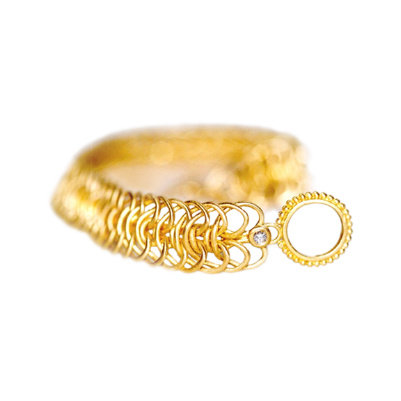 22 Karat Gold Handwoven Toggle Bracelet
