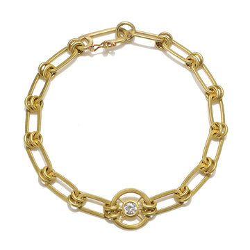 18 Karat Gold Diamond Wheel Bracelet