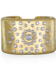 18 Karat Gold Diamond Sunburst Cuff Bracelet