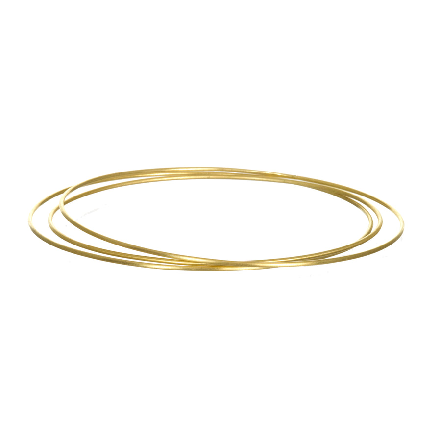 18 Karat Gold Handmade Wire Bangle Bracelet - Each Sold Individually