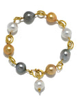 18 Karat Gold Multicolor South Sea Pearl 18K Gold Bracelet
