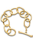18 Karat Gold Oval Link Toggle Bracelet