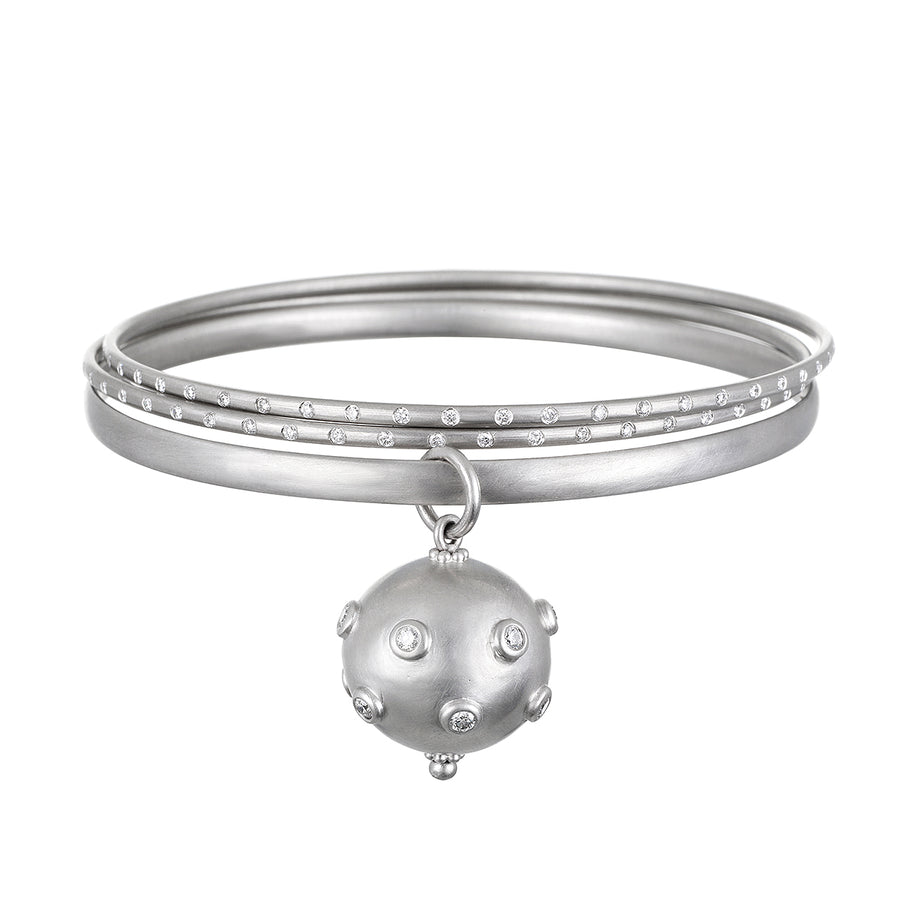 Platinum Burnished Diamond Bangle
