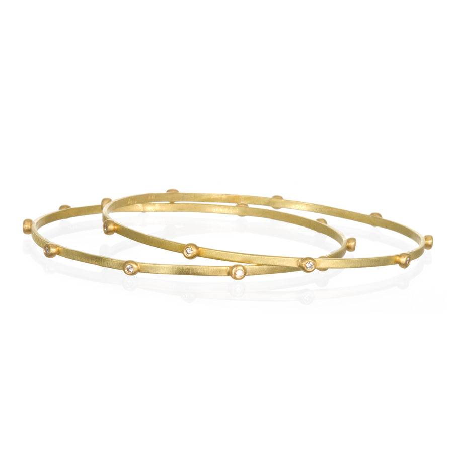 18 Karat Gold Diamond Gypsy Bangle