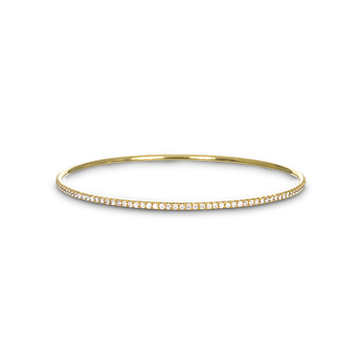 18 Karat Gold Micro Pave Diamond Bangle