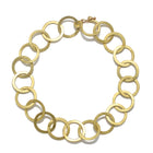 18 Karat Gold Round Planished Chain Link Bracelet