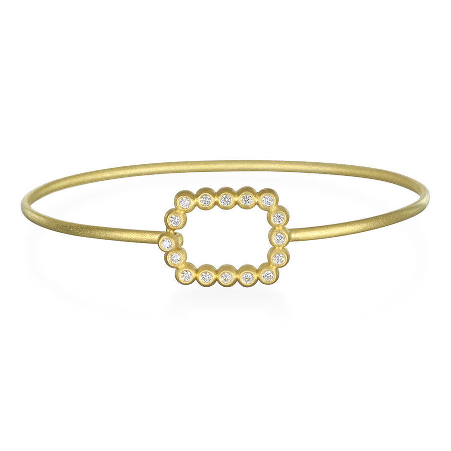18 Karat Gold Cushion Closure Diamond Bracelet