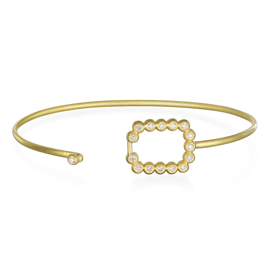 18 Karat Gold Cushion Closure Diamond Bracelet