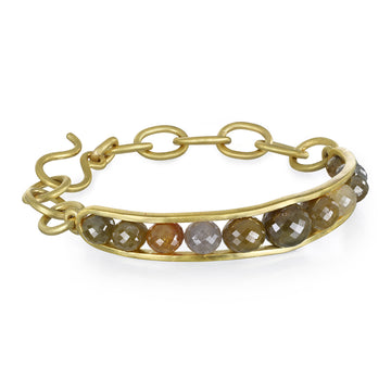 18 Karat Gold Milky Diamond Bead Bracelet
