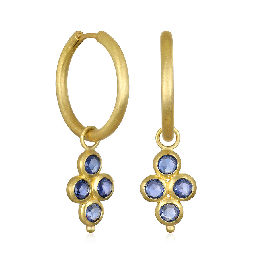 18 Karat Gold Blue Sapphire Quad Drops