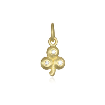 18 Karat Gold Diamond Clover Charm