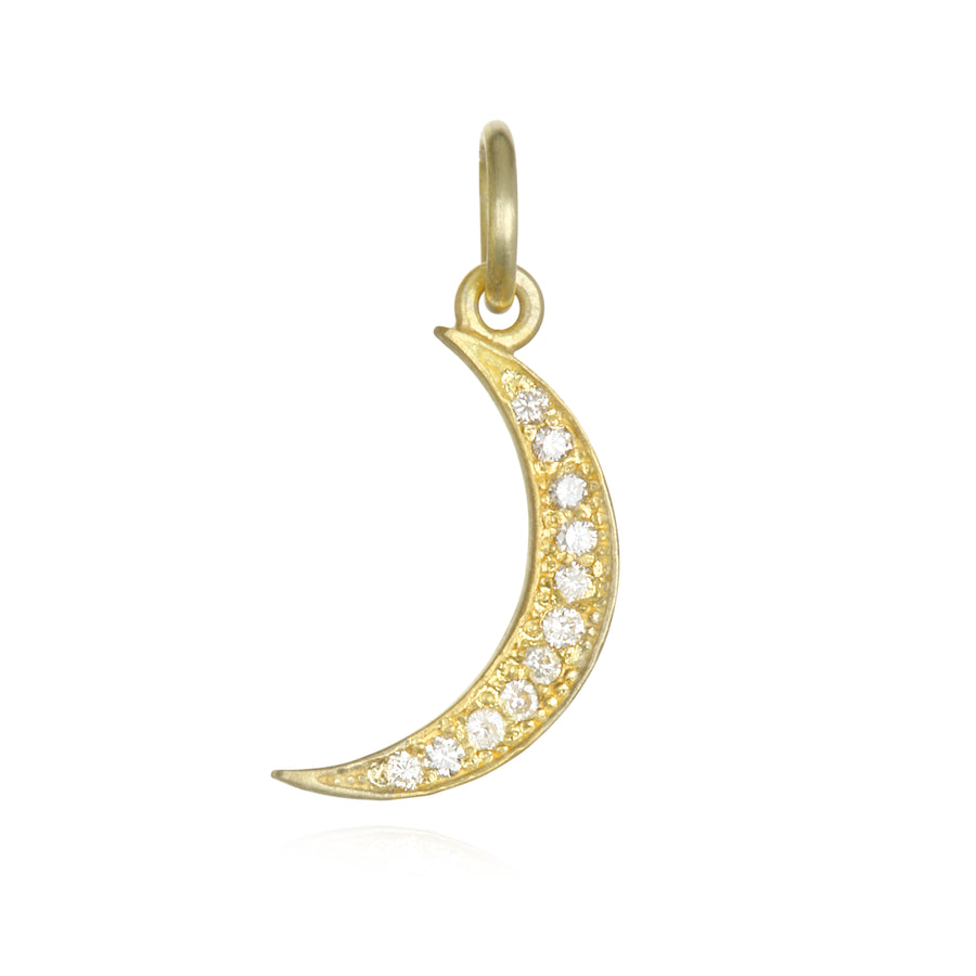 18 Karat Gold Diamond Crescent Moon Charm