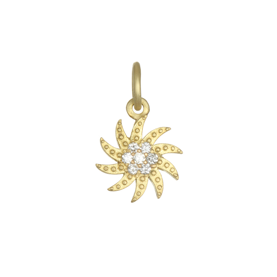 18 Karat Gold Diamond Sun Charm