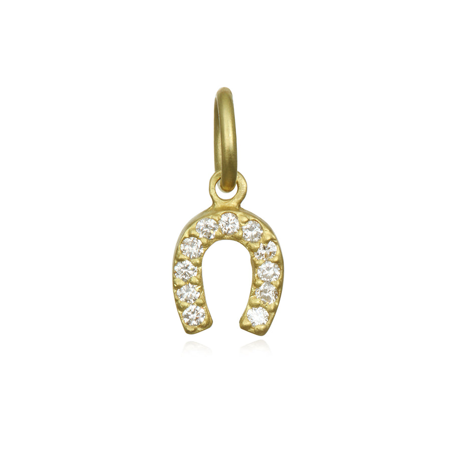 18 Karat Gold Diamond Horseshoe Charm