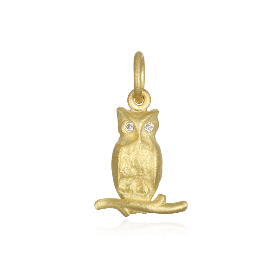 18 Karat Gold Owl Charm