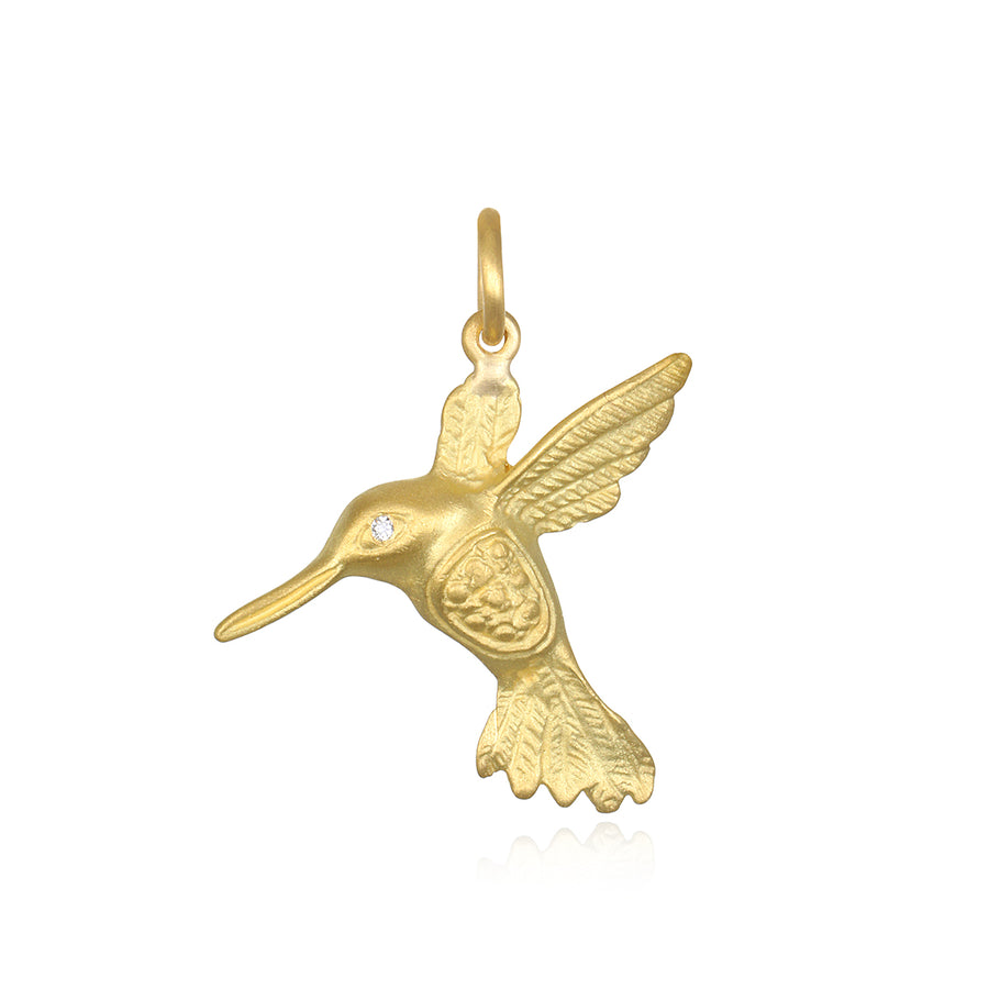 18 Karat Gold Hummingbird Charm