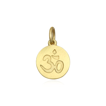 18 Karat Gold Ohm Disc Charm