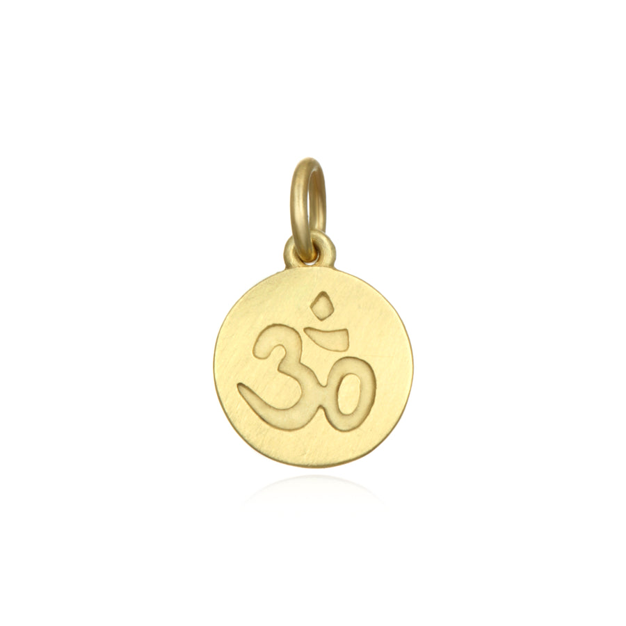 18 Karat Gold Ohm Disc Charm