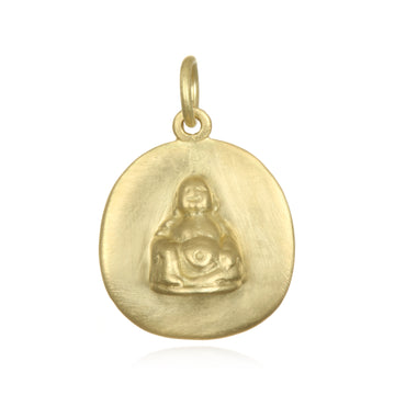 18 Karat Gold Buddha Disc Charm