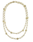 18 Karat Gold Paperclip Chain with Planished Links