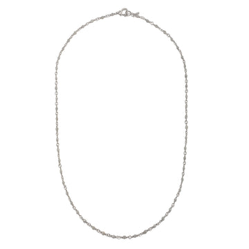 Platinum and 18K White Gold Hand-wrapped Diamond Bead Necklace