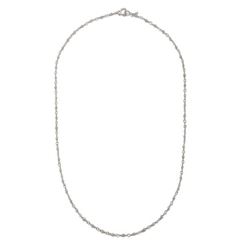 Platinum Hand-Wrapped Diamond Bead Necklace -23"