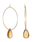 Citrine Briolette Hoops