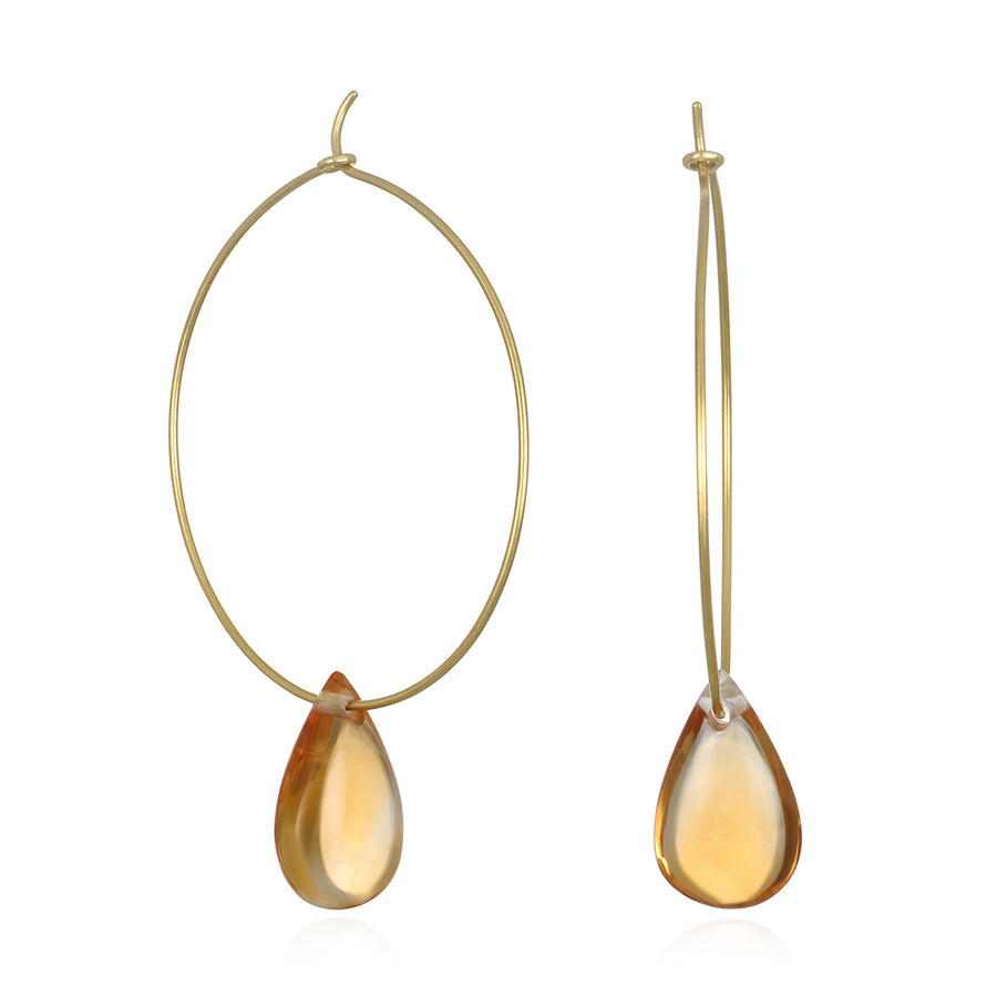 Citrine Briolette Hoops