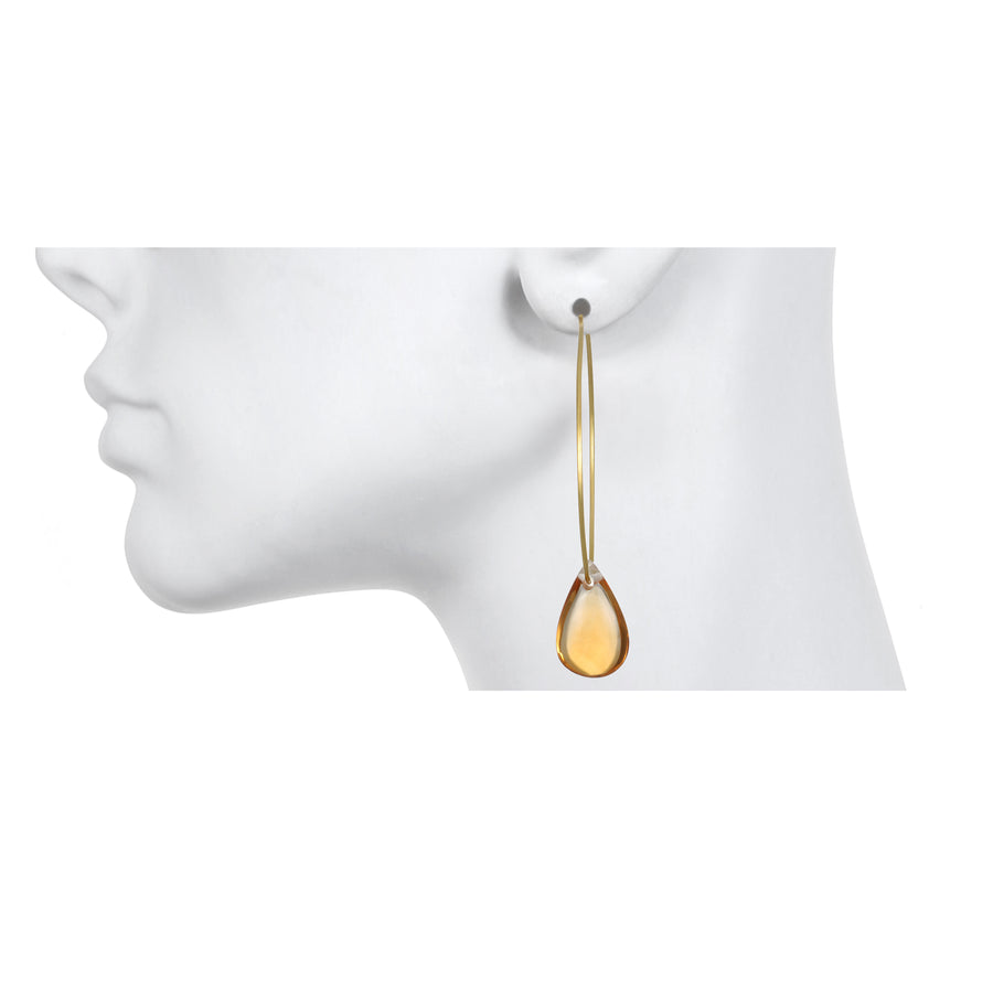 Citrine Briolette Hoops
