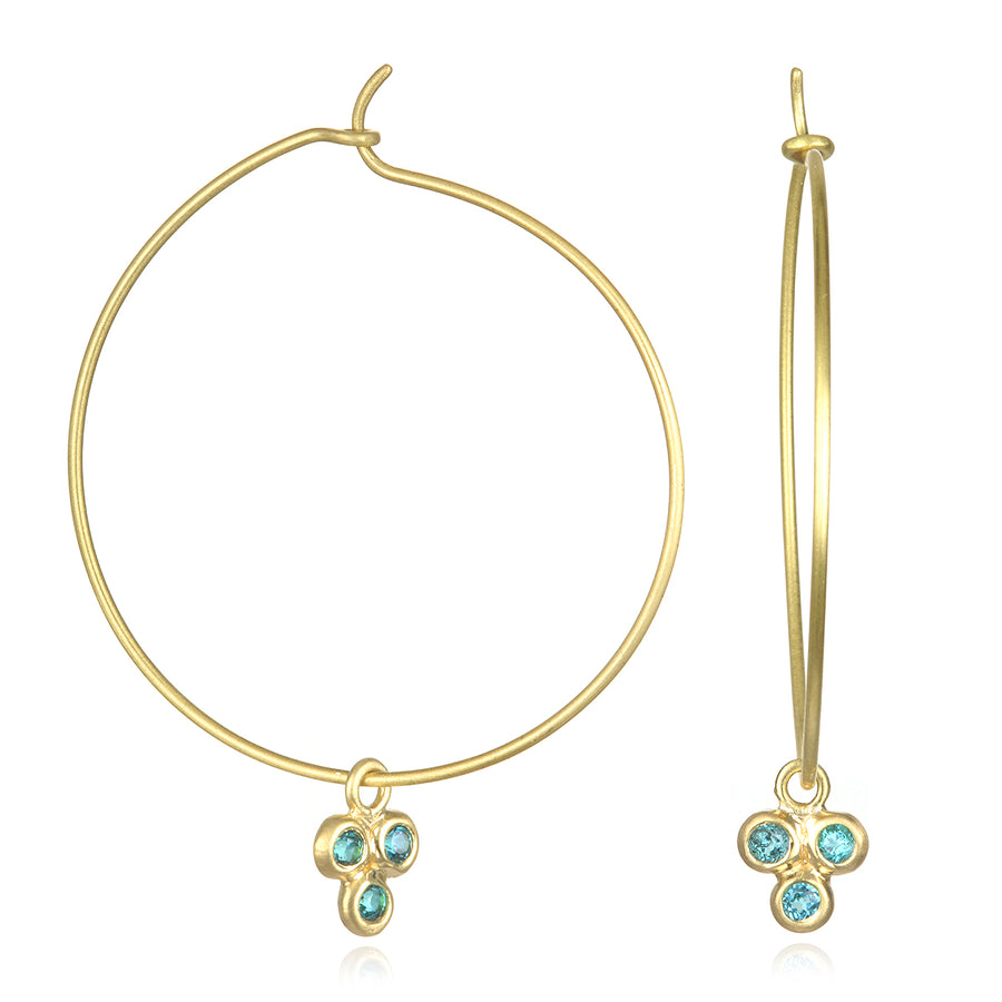 Mozambique Blue Green Tourmaline Trio Drops