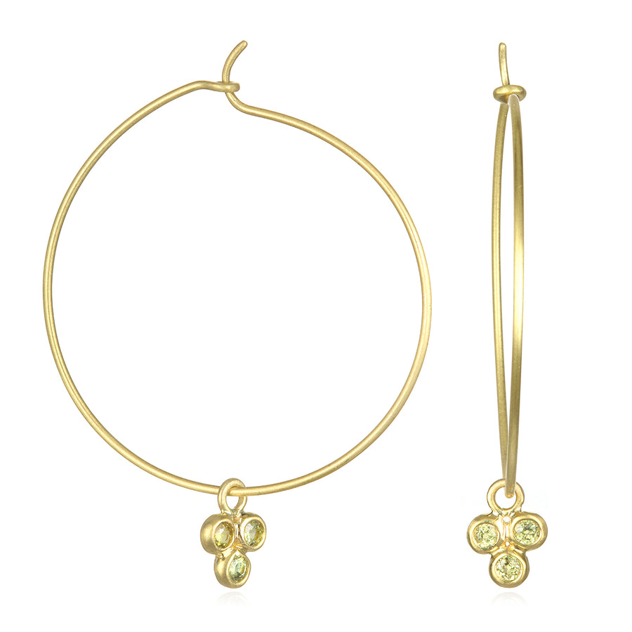 18 Karat Gold Triple  Gemstone Drops