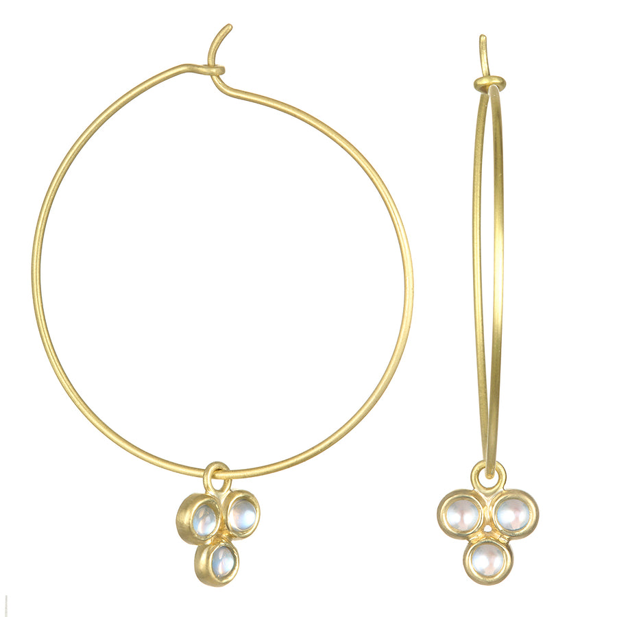 18 Karat Gold Triple  Gemstone Drops