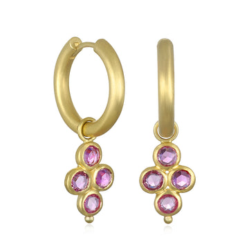 18 Karat Gold Pink Sapphire Quad Drops