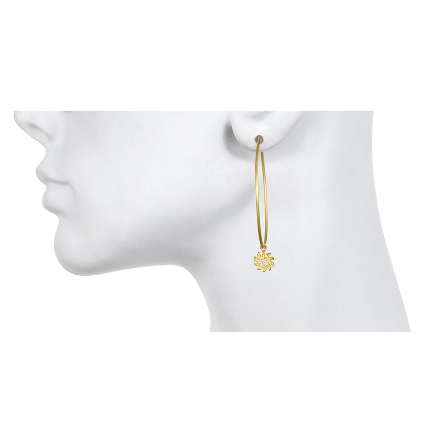 18 Karat Gold Micro Pave Diamond Sun Drops