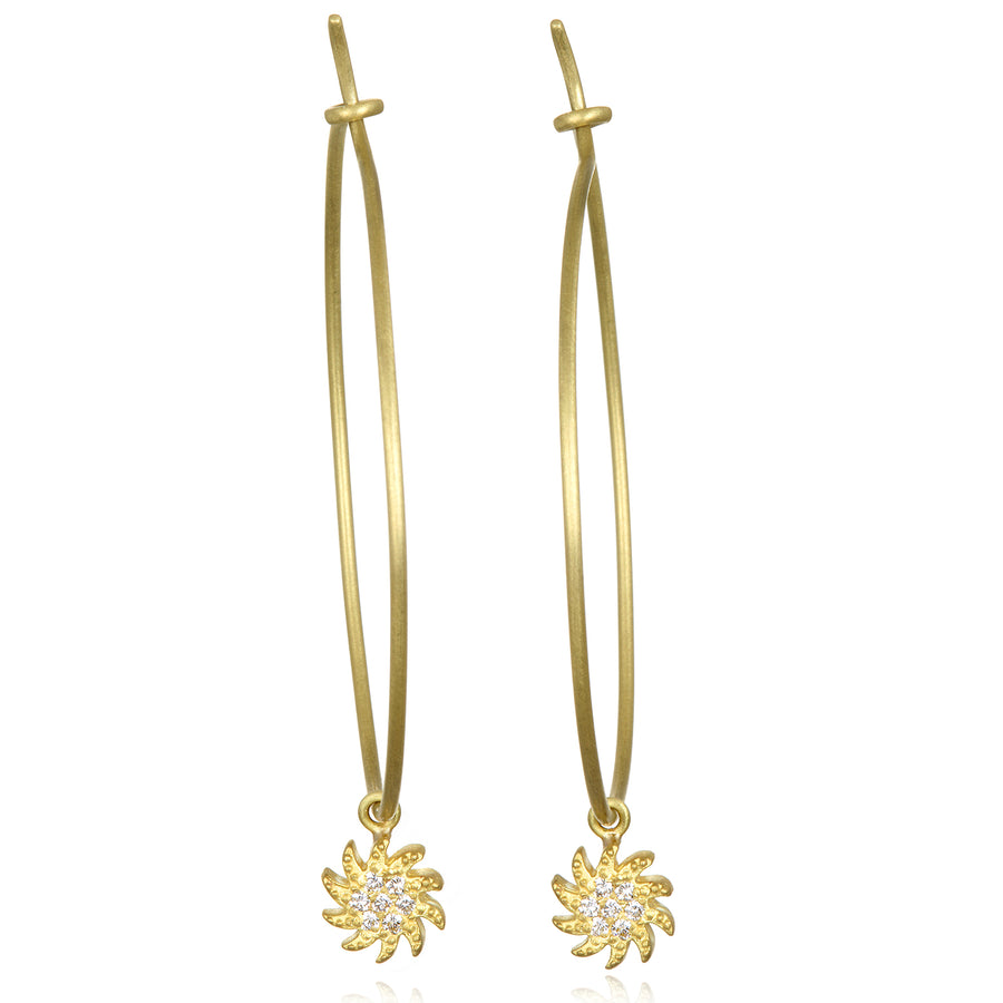 18 Karat Gold Micro Pave Diamond Sun Drops