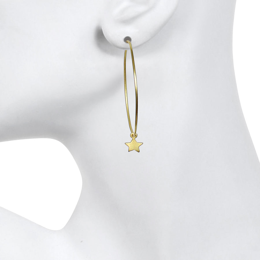 18 Karat Gold Moon & Star Drops